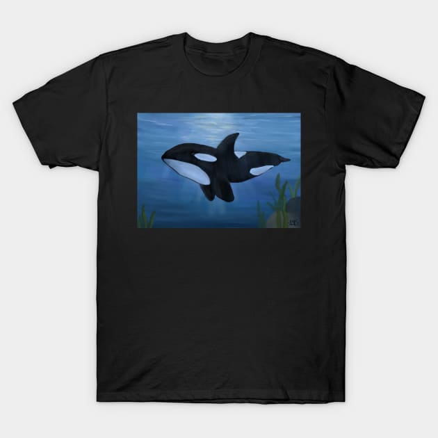 Underwater Orca - Digital Painting T-Shirt by BrittaniRose